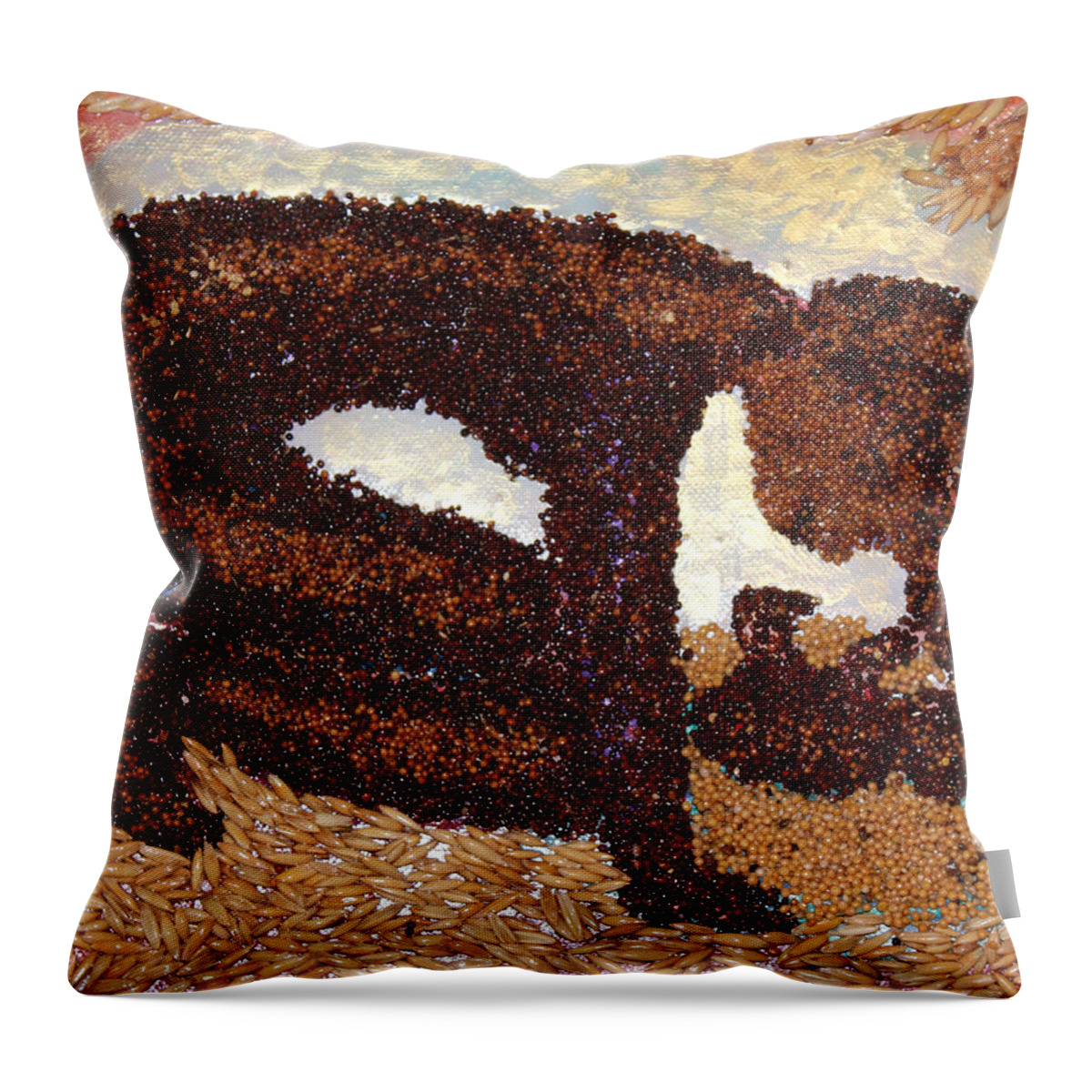 Mother And Child Throw Pillow featuring the mixed media Mother Earth I by Naomi Gerrard
