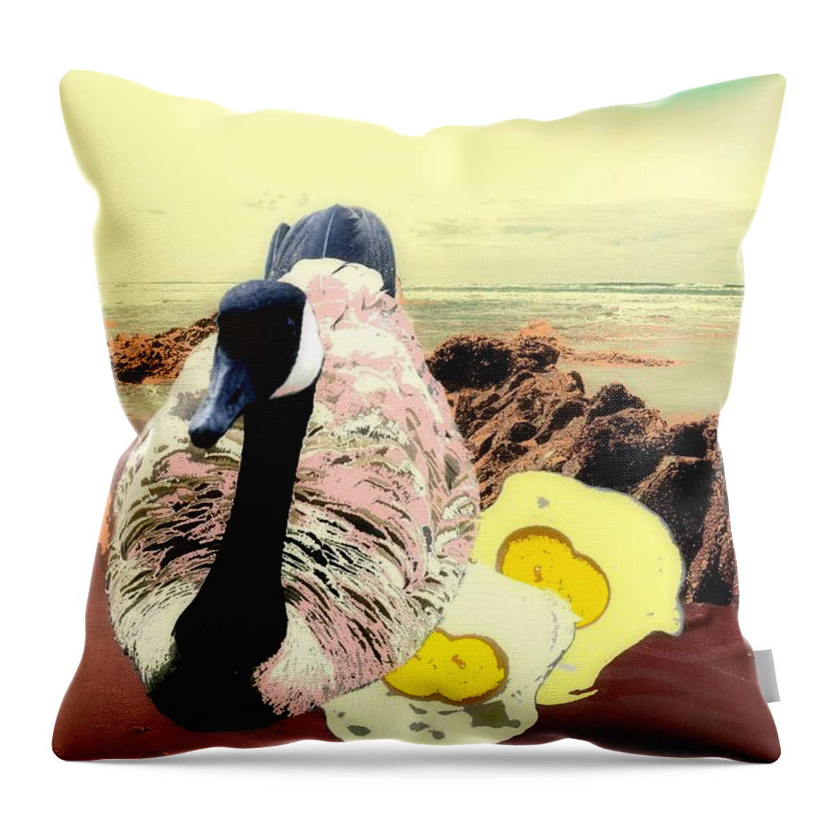 Goose Throw Pillow featuring the photograph Mother Goose in a Past Life by Laureen Murtha Menzl