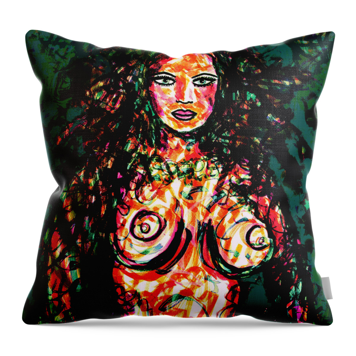 Woman Throw Pillow featuring the mixed media Mother Nature by Natalie Holland