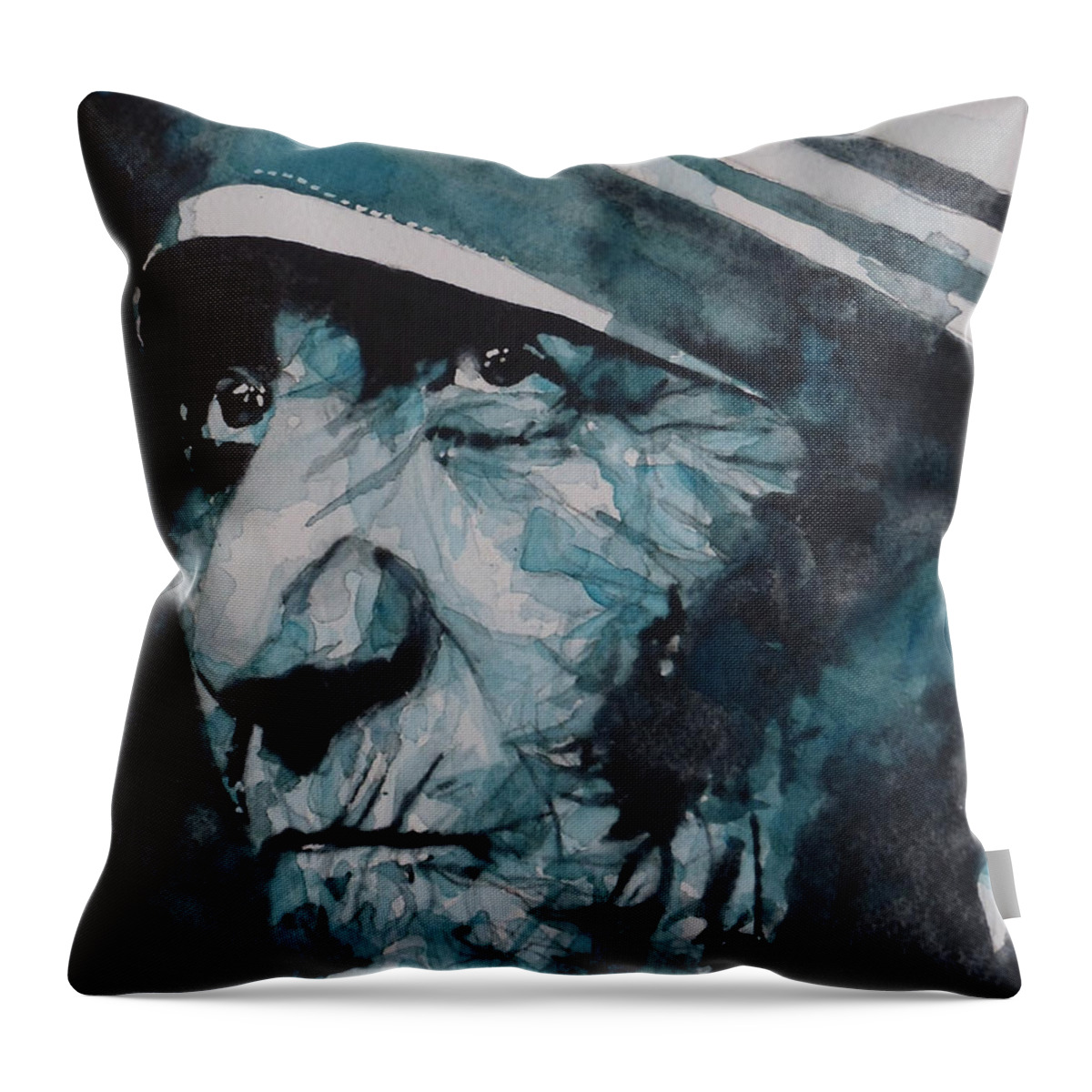 Mother Teresa Throw Pillow featuring the painting Mother Teresa by Paul Lovering