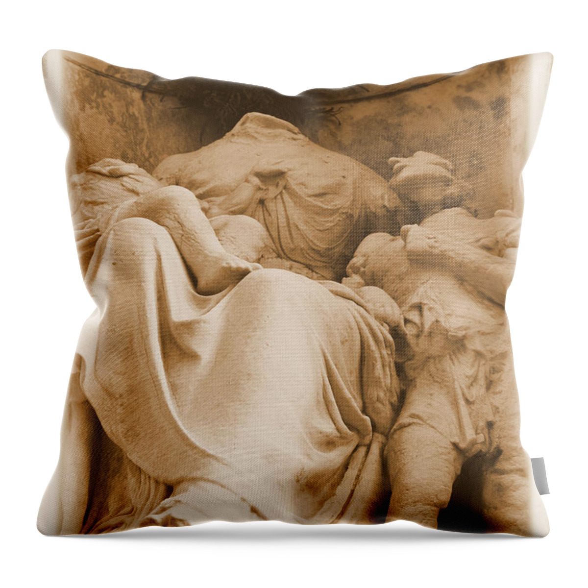 Cemetery Throw Pillow featuring the photograph Mother with Children by Nadalyn Larsen