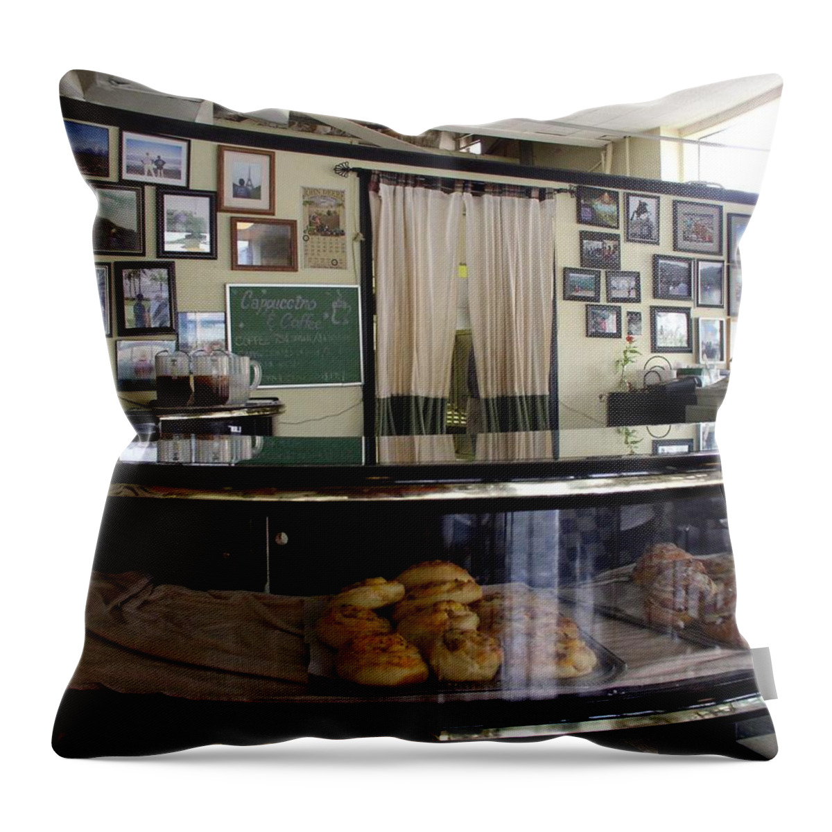 Mountrie Diner Throw Pillow featuring the photograph Diner in Moultrie Georgia by Cleaster Cotton