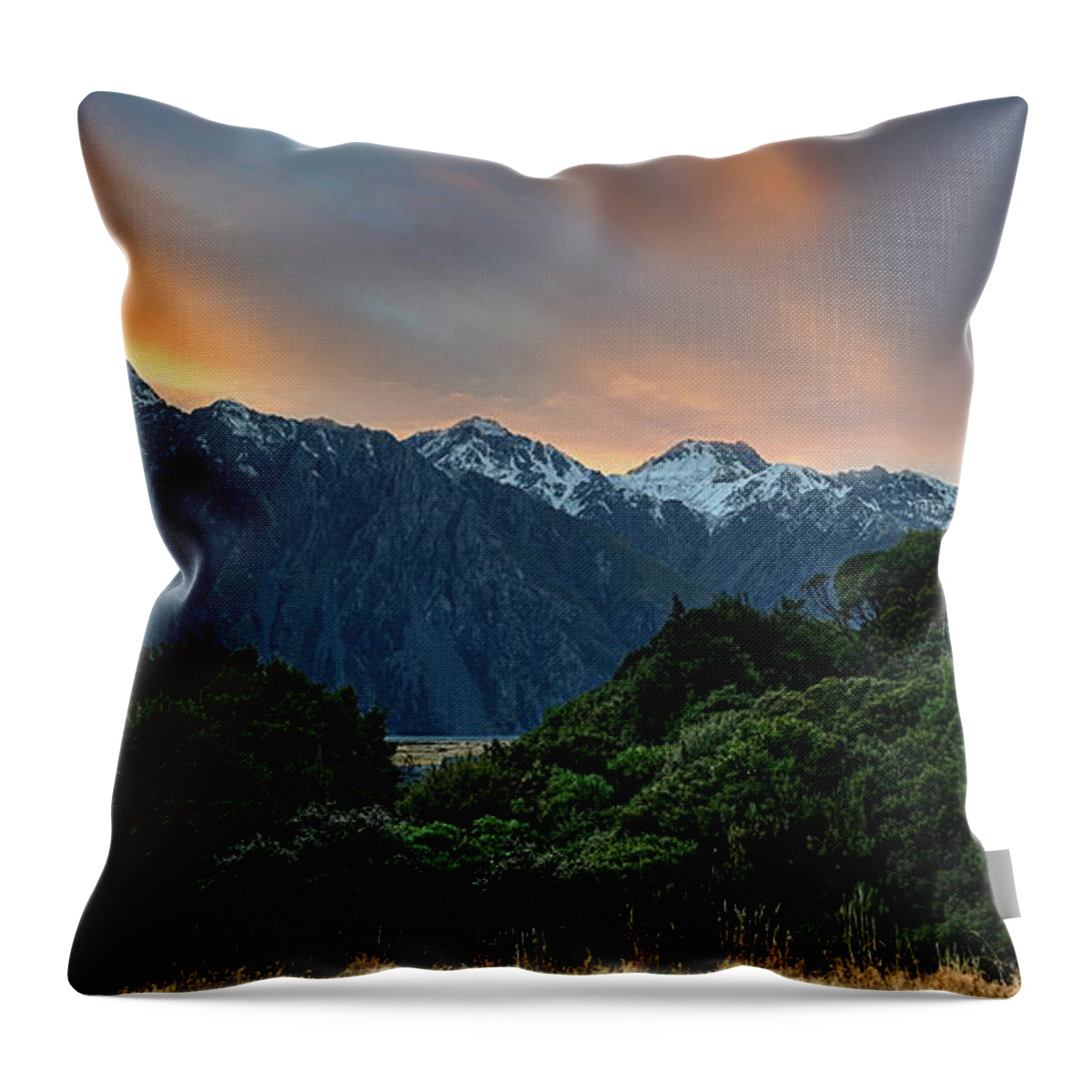 Tranquility Throw Pillow featuring the photograph Mount Cook National Park by Photo Art By Mandy