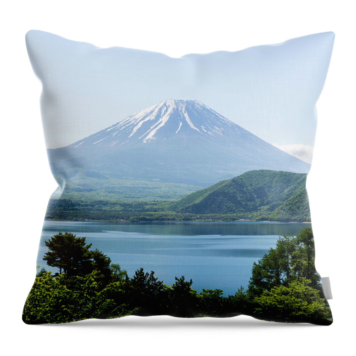 Tranquility Throw Pillow featuring the photograph Mount Fuji And Motosuko, Yamanashi by Ultra.f