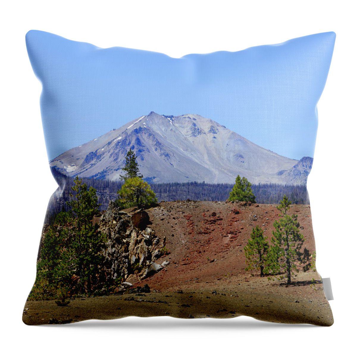 Lassen Throw Pillow featuring the photograph Mount Lassen by Her Arts Desire