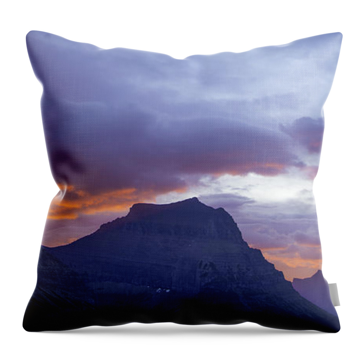 Alex Blondeau Throw Pillow featuring the photograph Sunrise over Going to the Sun Mountain by Alex Blondeau
