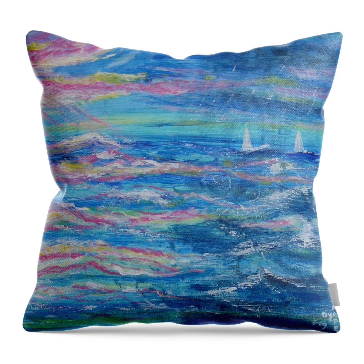 Storm Throw Pillow featuring the painting Movin' In by Diane Pape