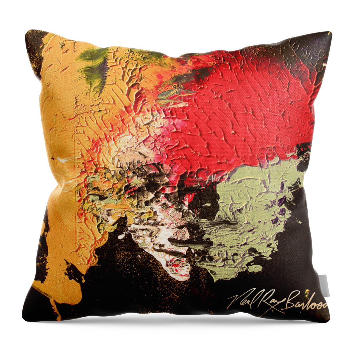 Abstract Throw Pillow featuring the painting Mr Happy by Neal Barbosa