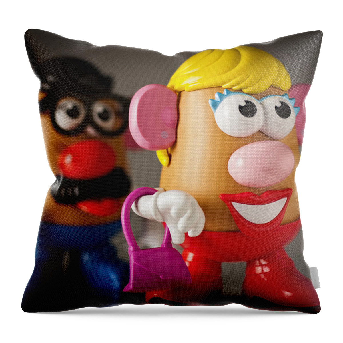 Mrs Throw Pillow featuring the photograph Mrs. Potato Head by Bradley R Youngberg