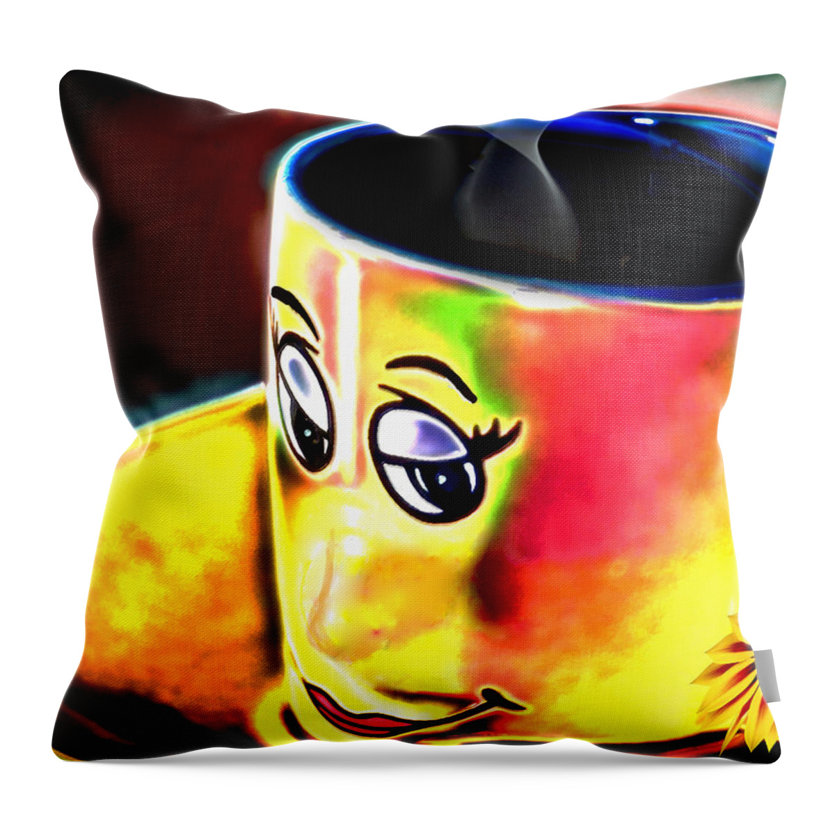 Coffee Throw Pillow featuring the photograph Ms. Java by Pennie McCracken
