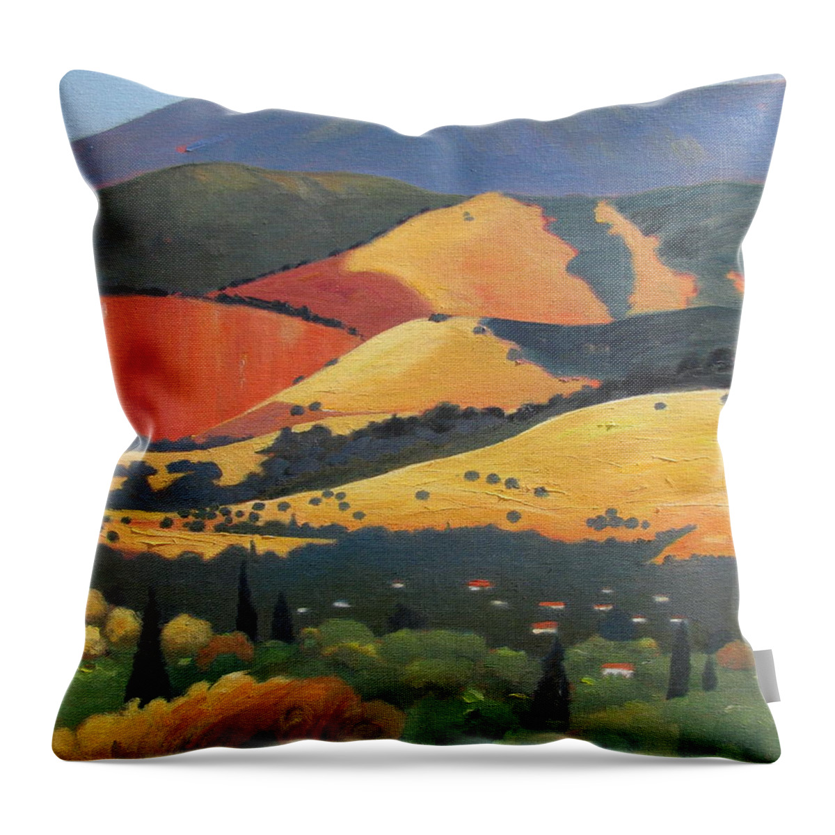 Mountain Throw Pillow featuring the painting Mt. Diablo 1 by Gary Coleman
