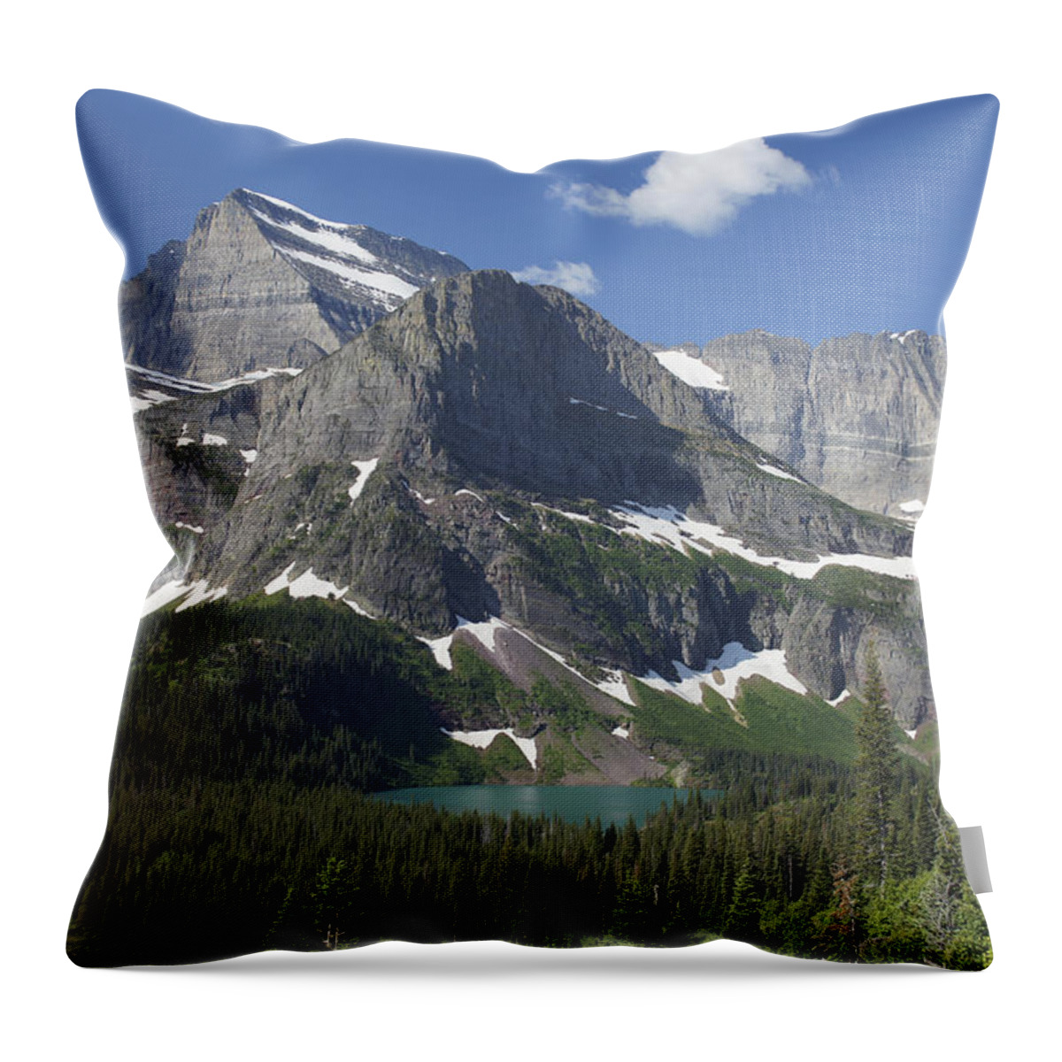  Glacier Throw Pillow featuring the photograph Mt. Grinnell by Brian Kamprath