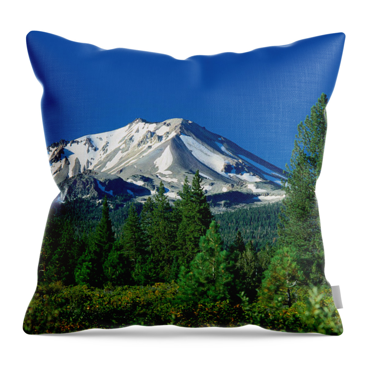 Lassen Volcanic National Park Throw Pillow featuring the photograph Mt Lassen From The North - Lassen by John Elk