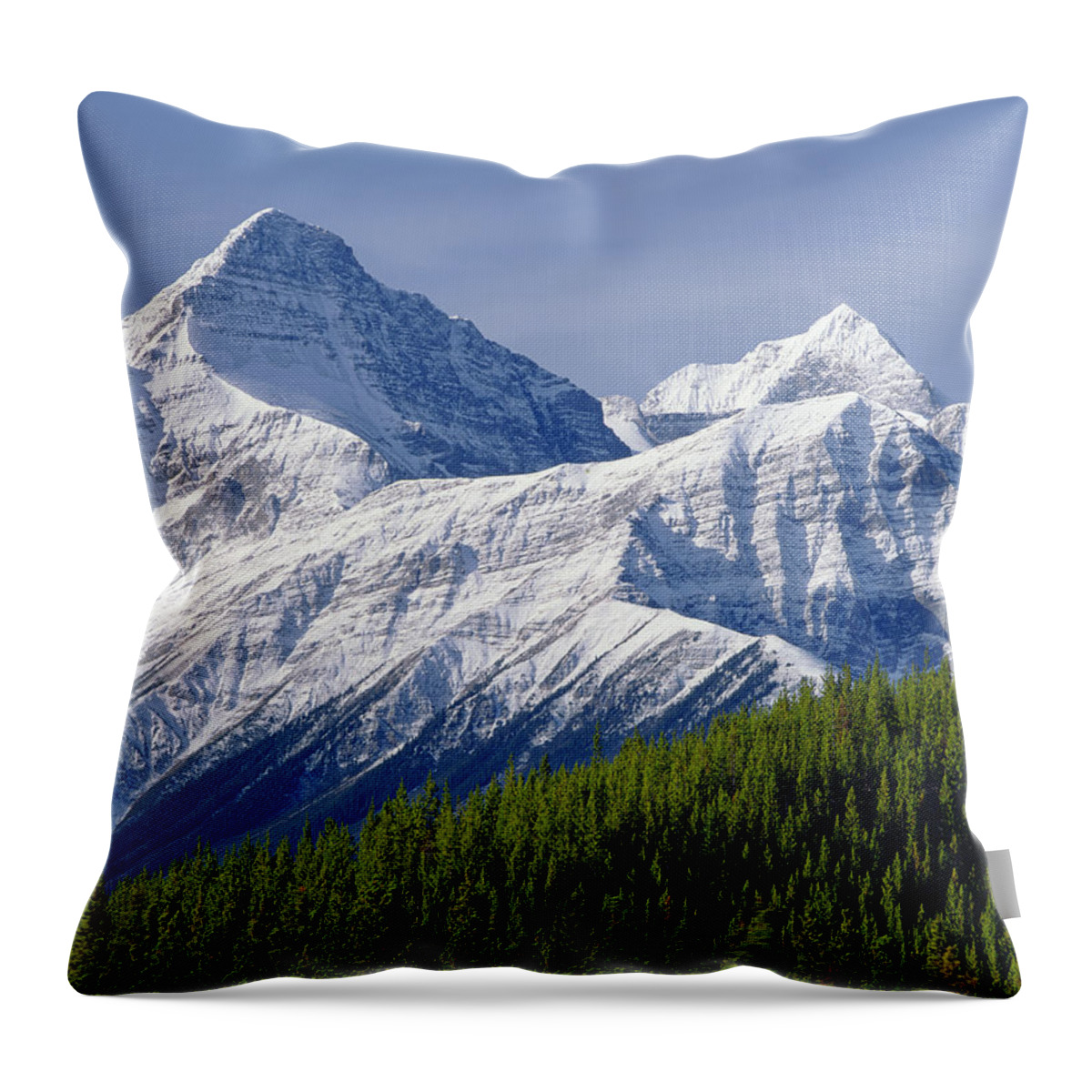 Mt. Outram Throw Pillow featuring the photograph 1M3627-Mt. Outram and Mt. Forbes by Ed Cooper Photography