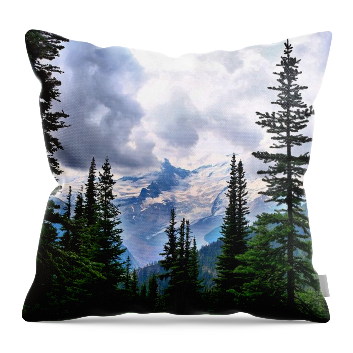 Mt Rainier Throw Pillow featuring the photograph Mt Rainier by Lynn Hopwood