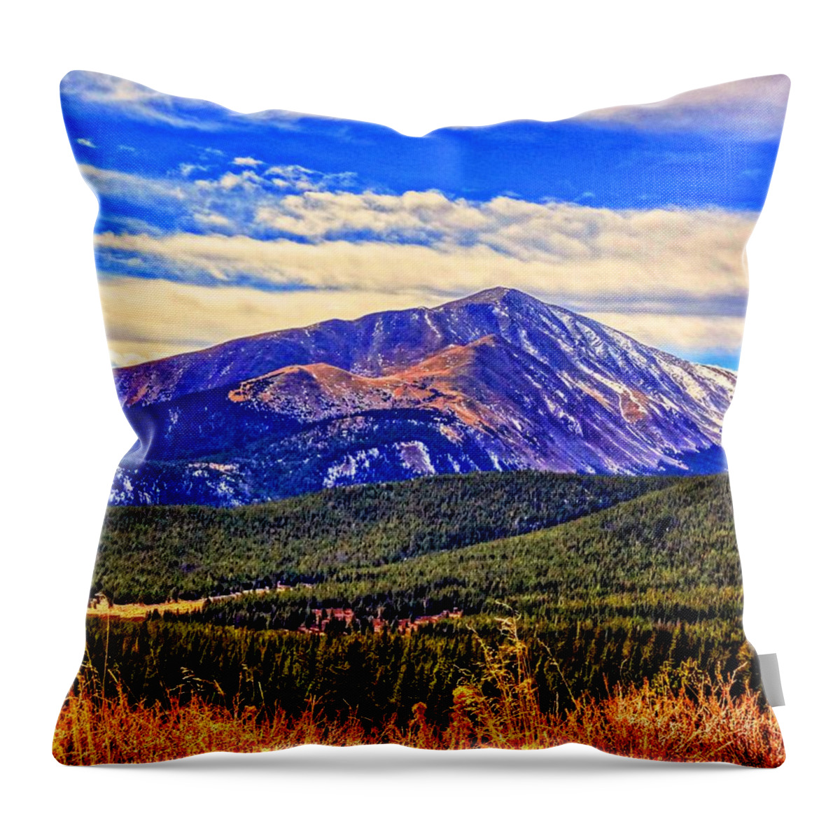 Mt. Silverhills Throw Pillow featuring the photograph Mt. Silverheels II by Lanita Williams