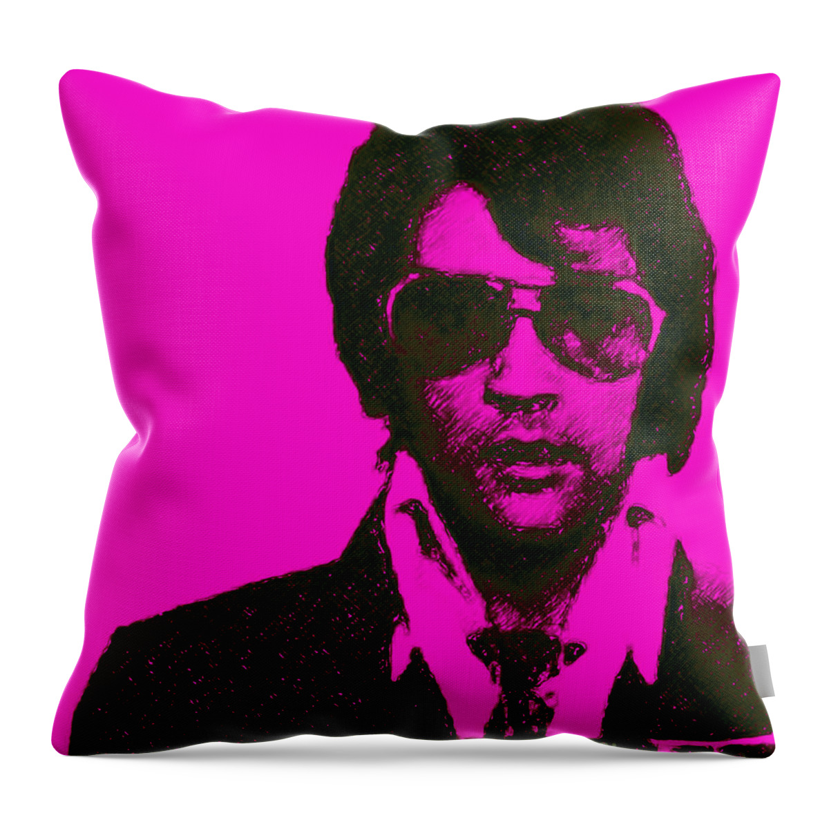 Wingsdomain Throw Pillow featuring the photograph Mugshot Elvis Presley m80 by Wingsdomain Art and Photography