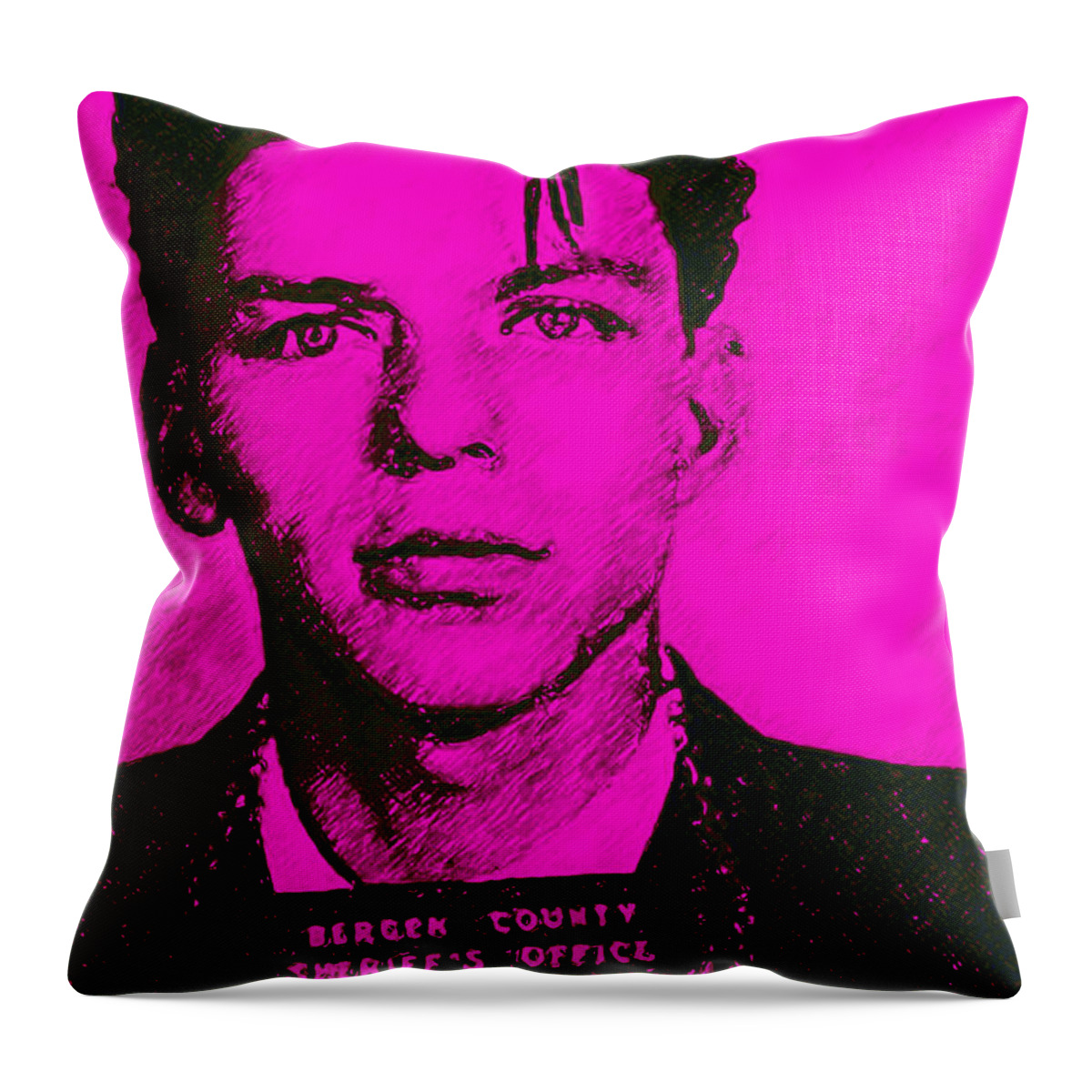 Frank Throw Pillow featuring the photograph Mugshot Frank Sinatra v1m80 by Wingsdomain Art and Photography