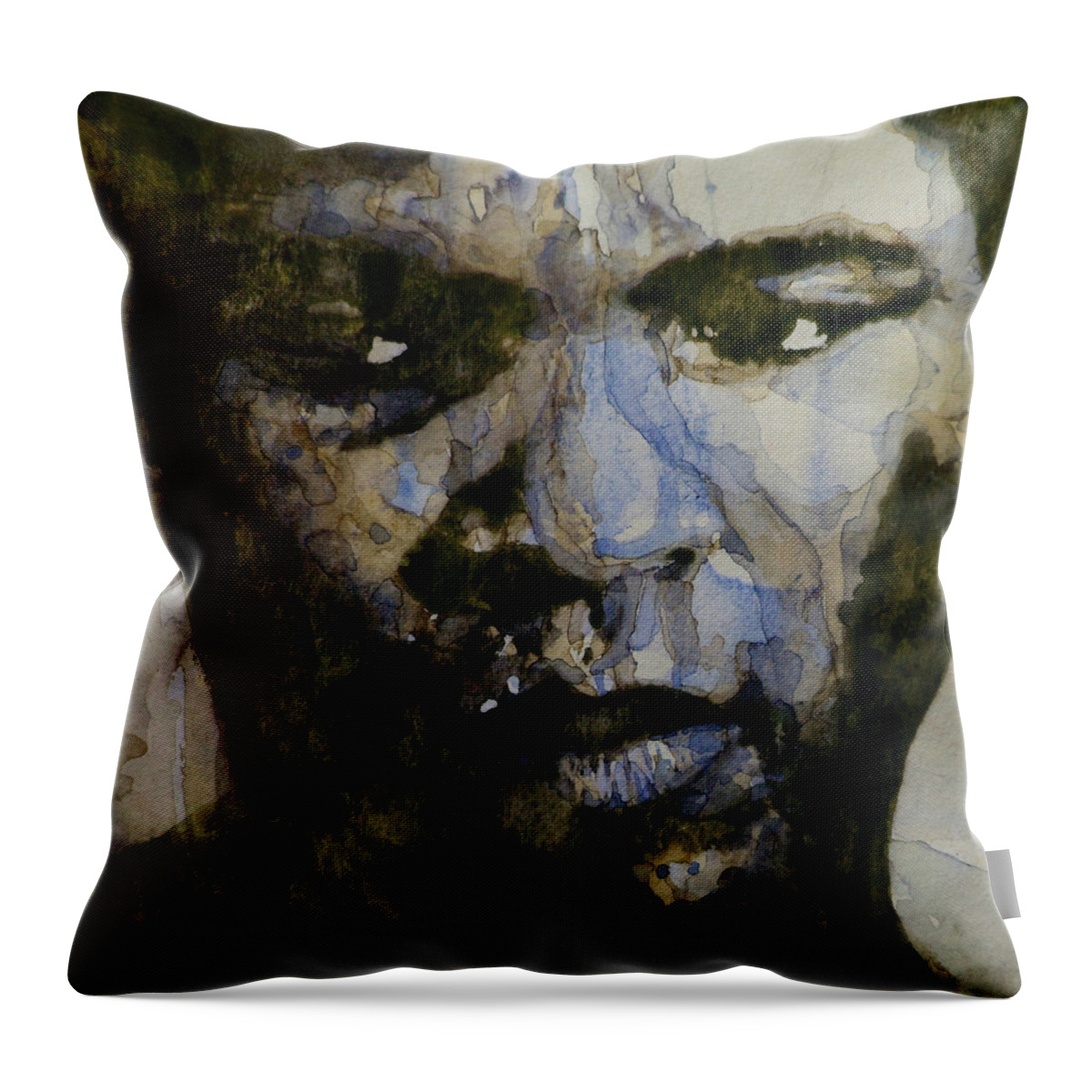 Muhammad Ali Throw Pillow featuring the painting Muhammad Ali A Change Is Gonna Come by Paul Lovering