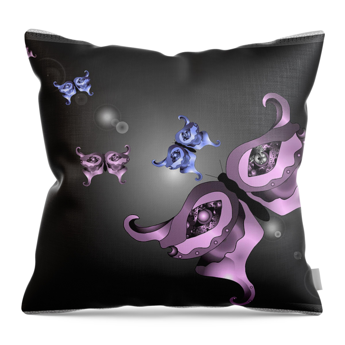 Butterfly Throw Pillow featuring the digital art Multi colored butterfly by Teri Schuster