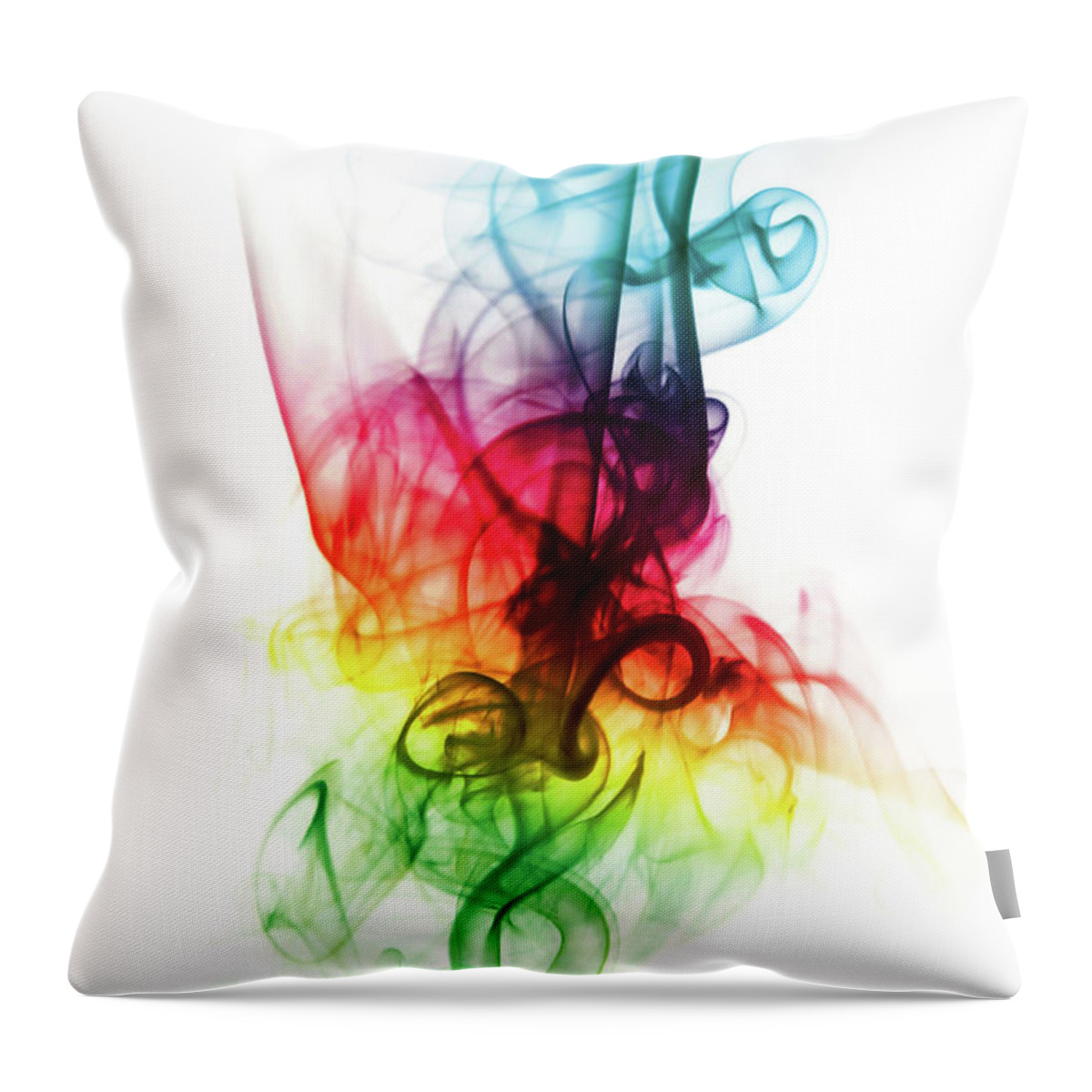 Curve Throw Pillow featuring the photograph Multicolored Smoke by Gm Stock Films
