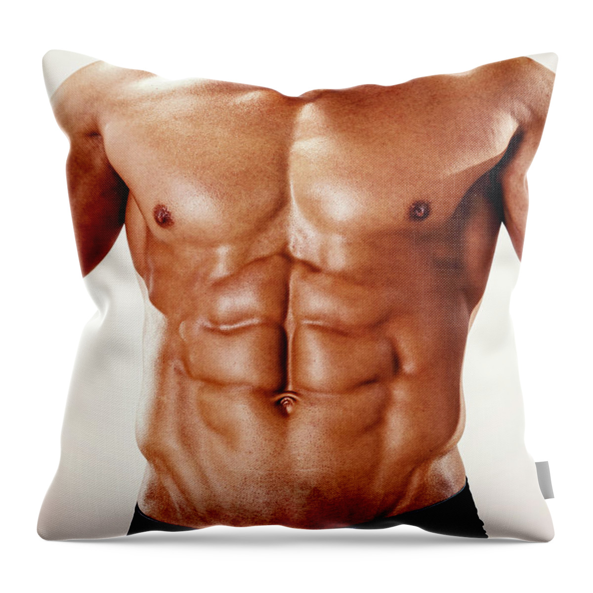 Abdominal Muscle Throw Pillow featuring the photograph Muscles by Eclipse images