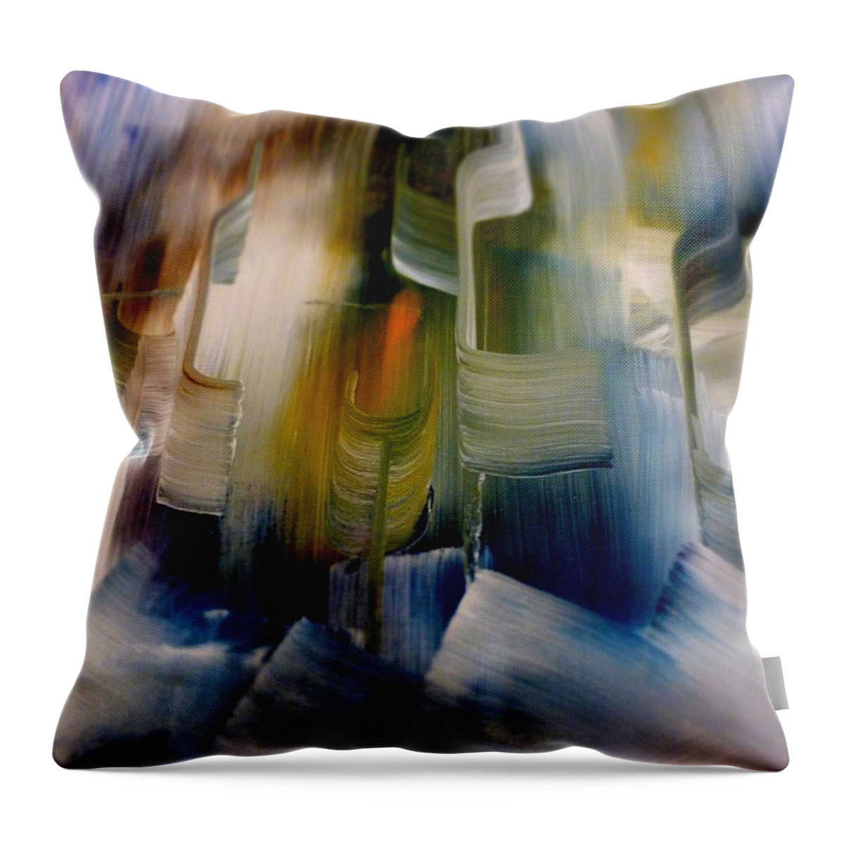 Music Throw Pillow featuring the painting Music With Paint by Lisa Kaiser