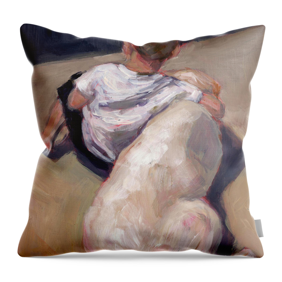  Throw Pillow featuring the painting My Beau by Molly Poole