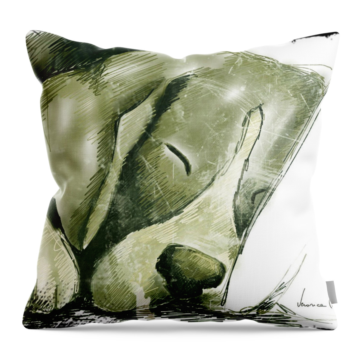 Ipad Throw Pillow featuring the painting My dog by Veronica Minozzi
