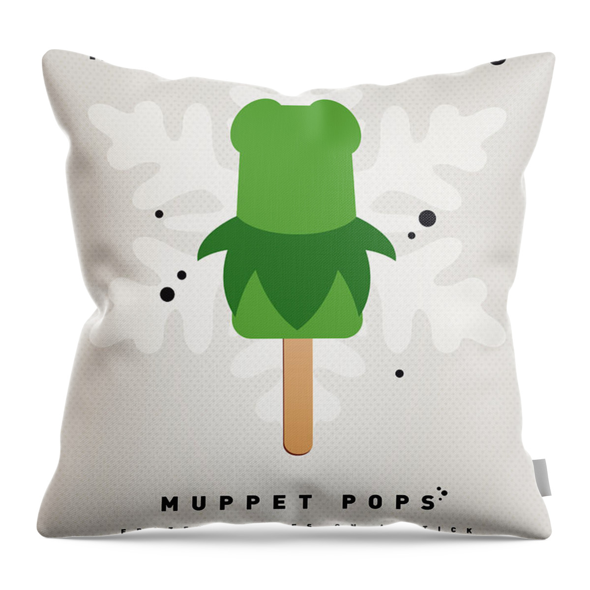 Muppets Throw Pillow featuring the digital art My MUPPET ICE POP - Kermit by Chungkong Art