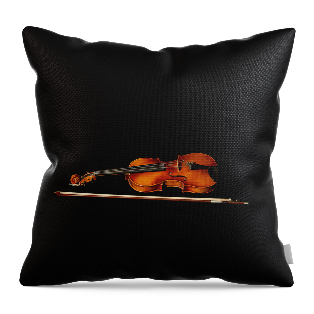 Violin Throw Pillow featuring the photograph My old fiddle and bow by Torbjorn Swenelius