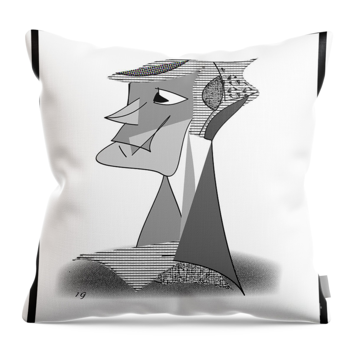 Man Throw Pillow featuring the digital art My Picasso by Iris Gelbart