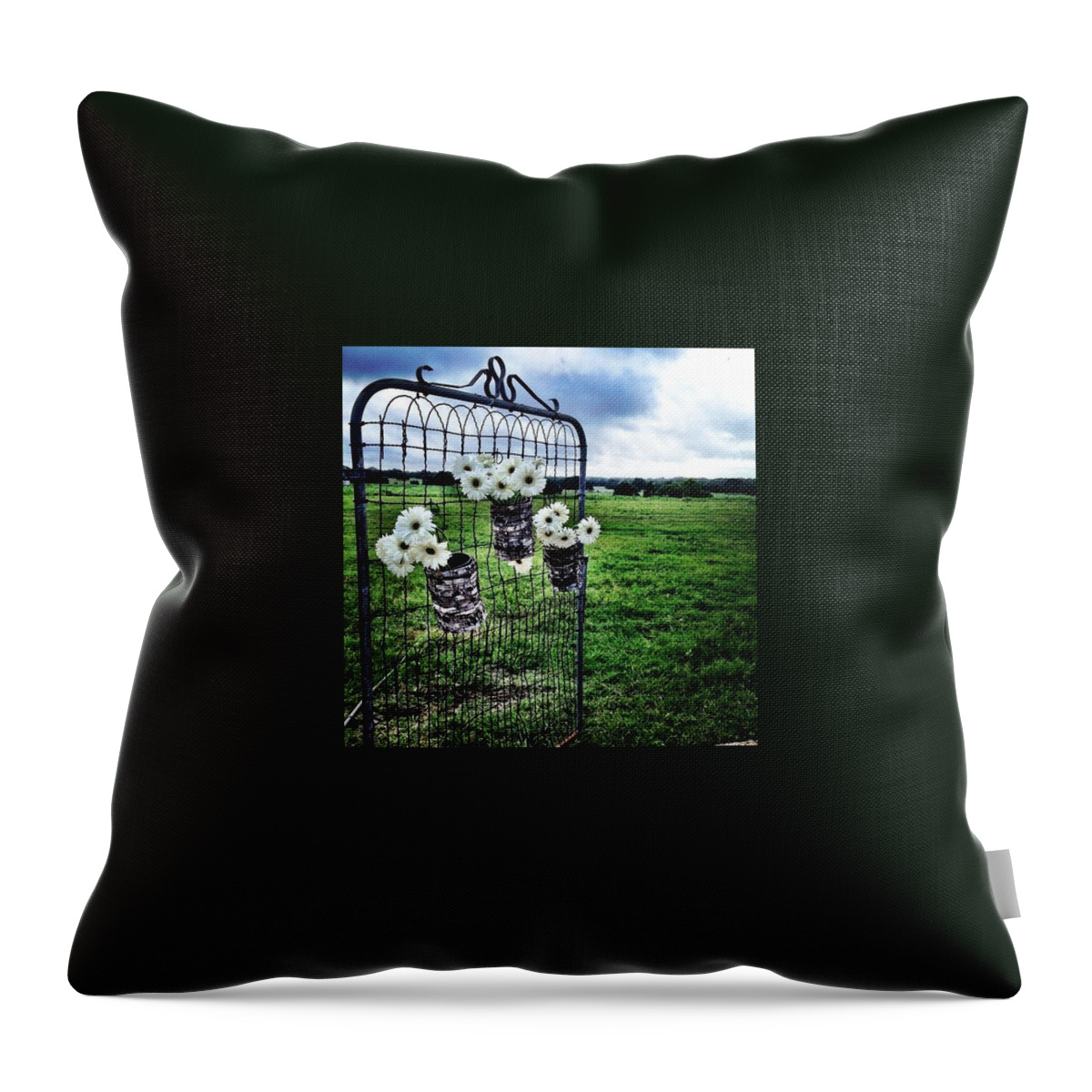 Ranch Throw Pillow featuring the photograph Her Wedding Day by Madison Dragna