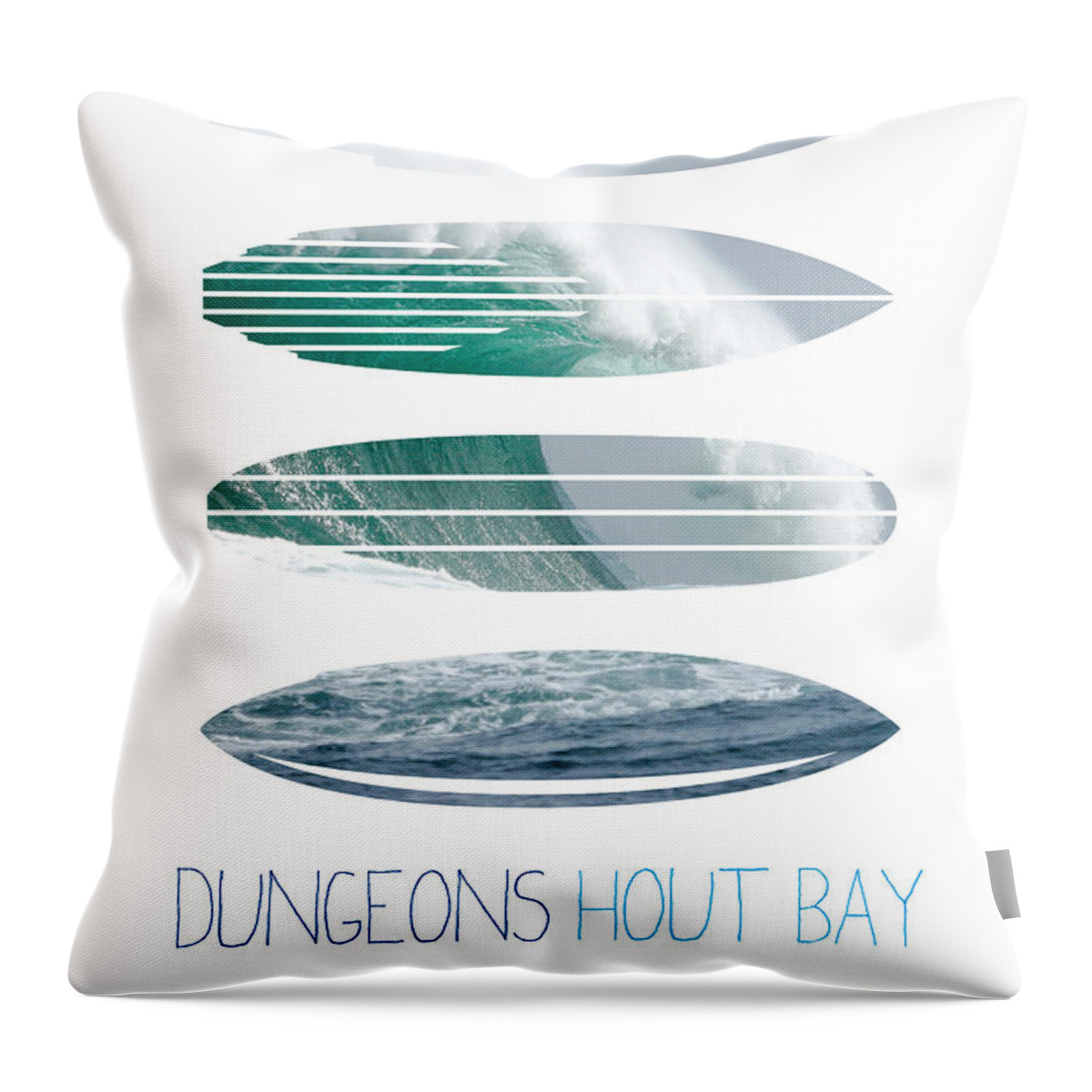 Minimal Throw Pillow featuring the digital art My Surfspots poster-4-Dungeons-Cape-Town-South-Africa by Chungkong Art
