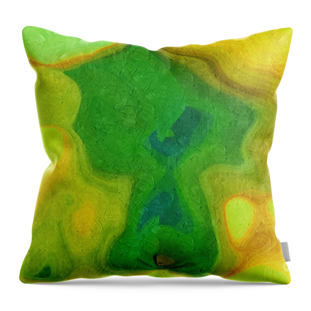 Abstract Throw Pillow featuring the digital art My Teddy Bear - Digital Painting - Abstract by Andee Design