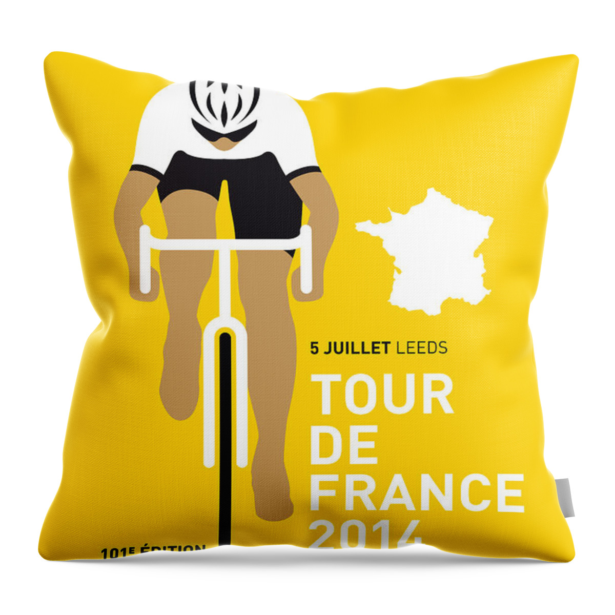 Minimal Throw Pillow featuring the digital art My Tour De France Minimal Poster 2014 by Chungkong Art