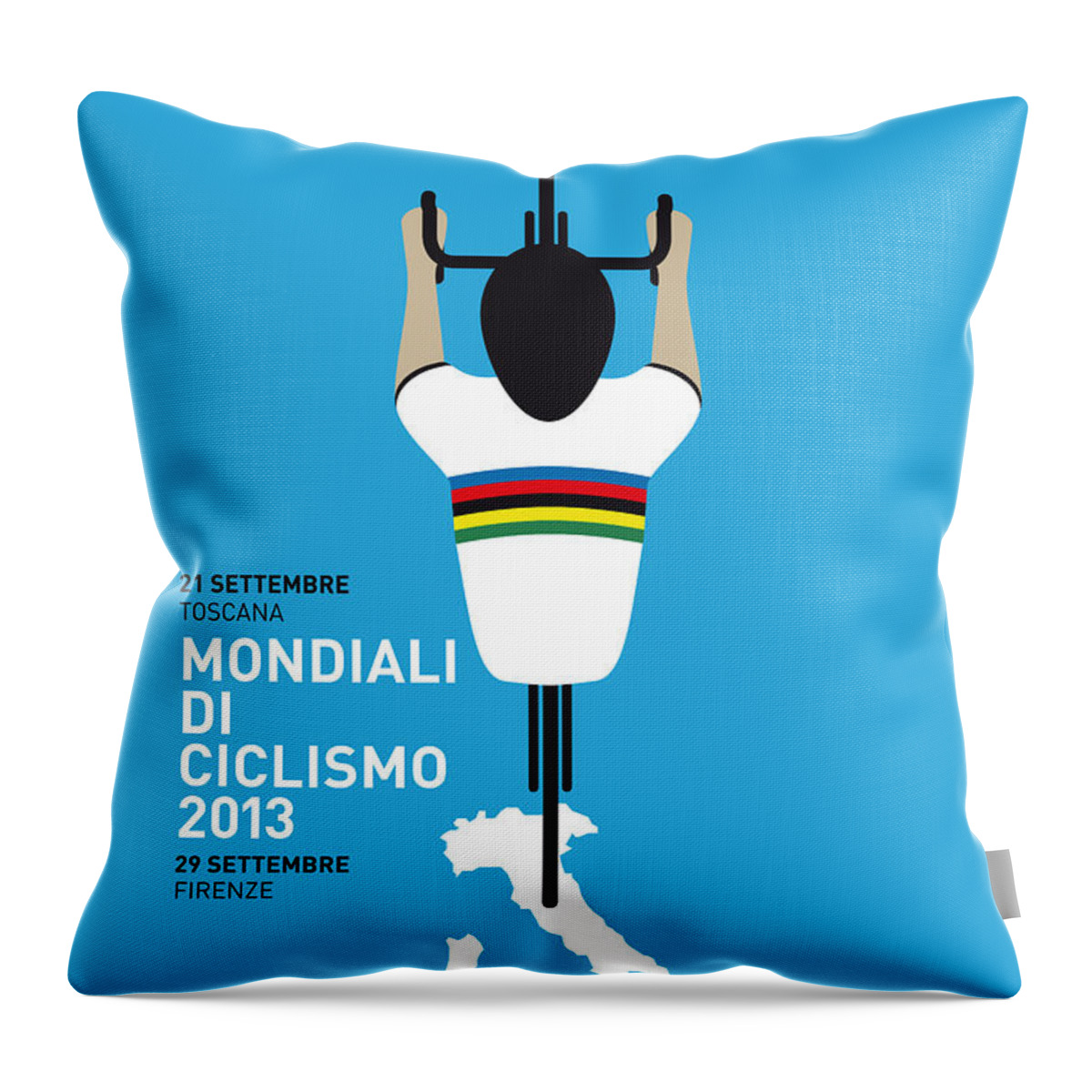 2013 Throw Pillow featuring the digital art MY World Championships MINIMAL POSTER by Chungkong Art