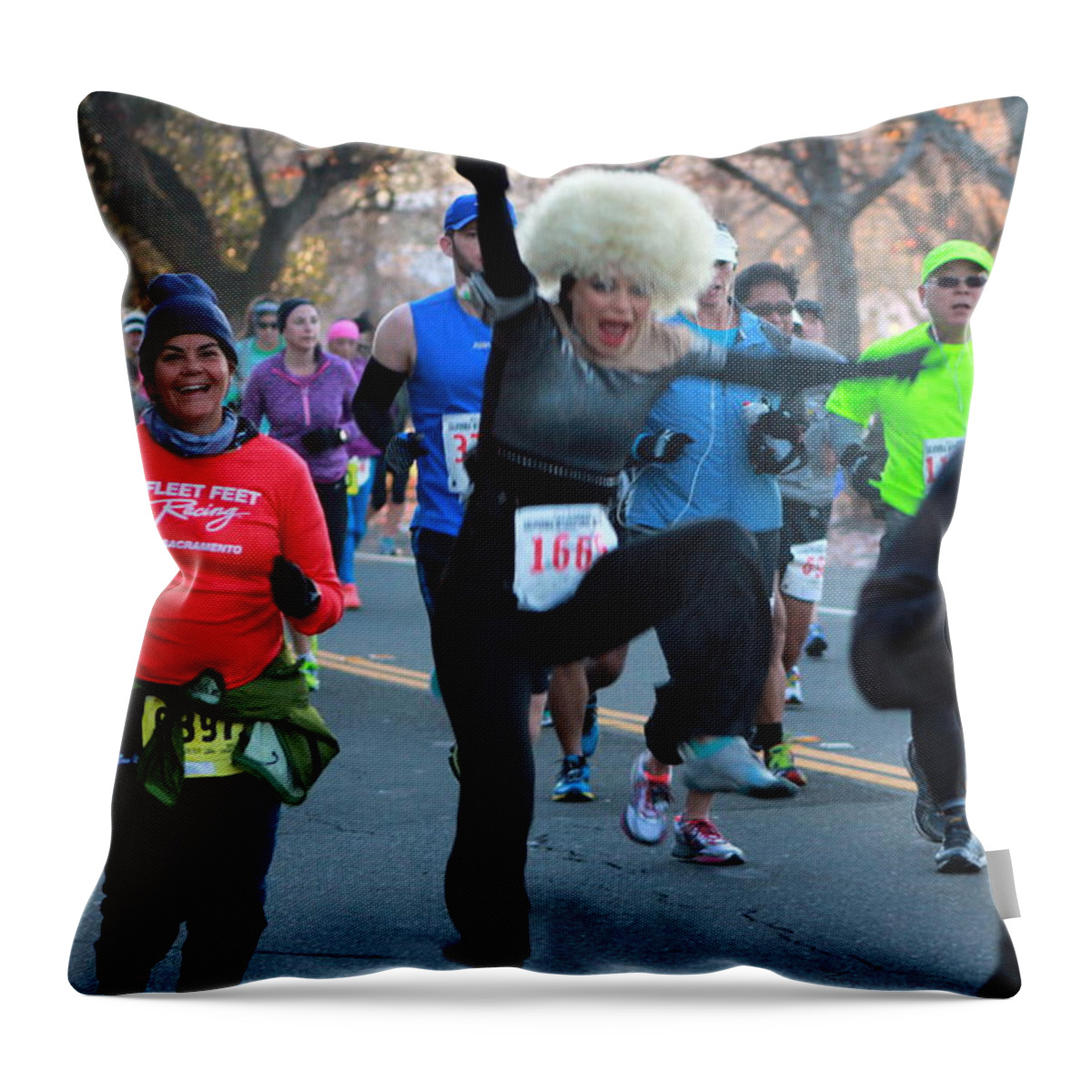 Cim 2013 Throw Pillow featuring the photograph Myla and Diana 2 by Randy Wehner