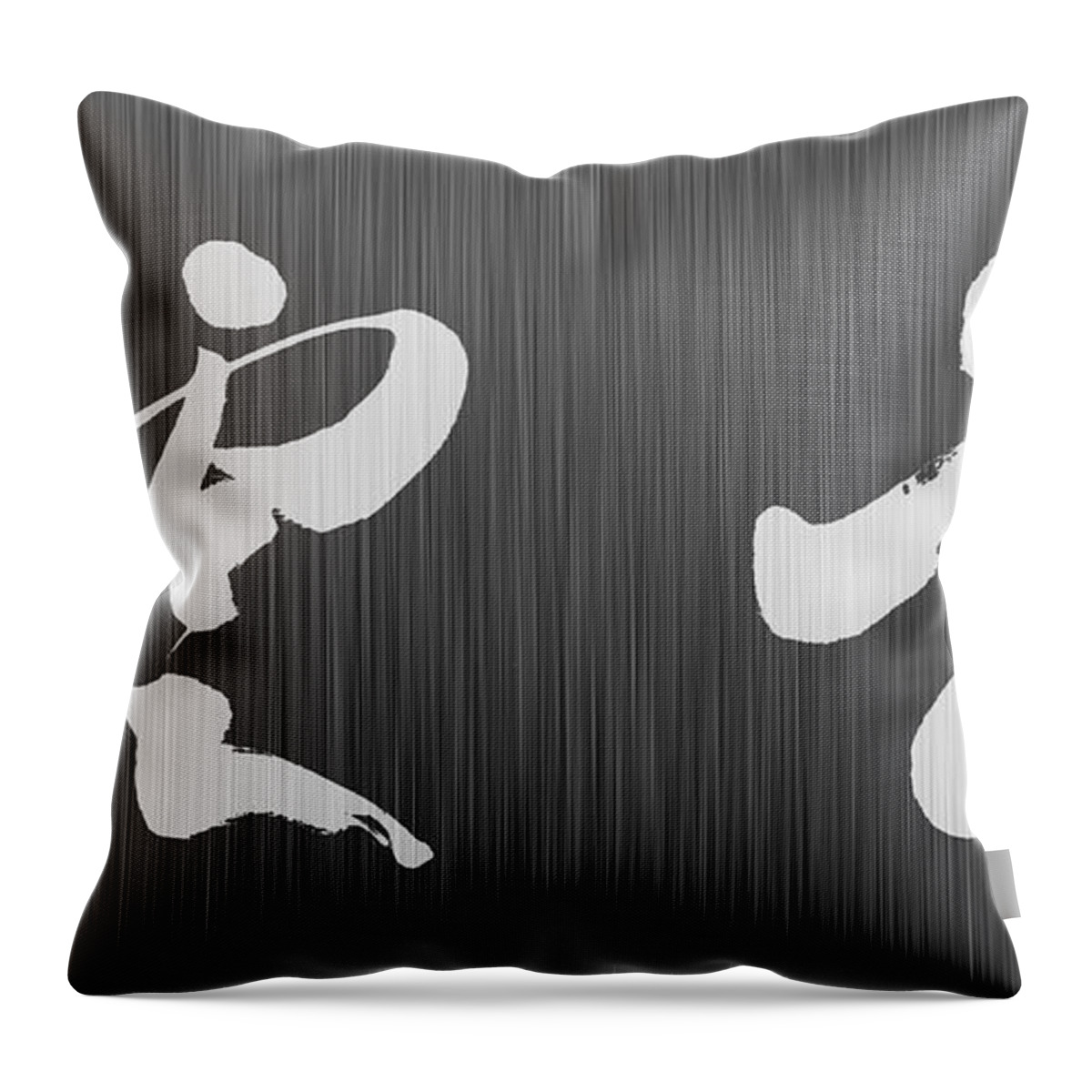 Abstract Throw Pillow featuring the painting Mysterious cloud callighraphy by Ponte Ryuurui