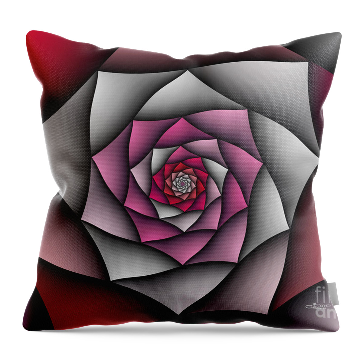 Fractal Throw Pillow featuring the digital art Mystic Flower by Jutta Maria Pusl