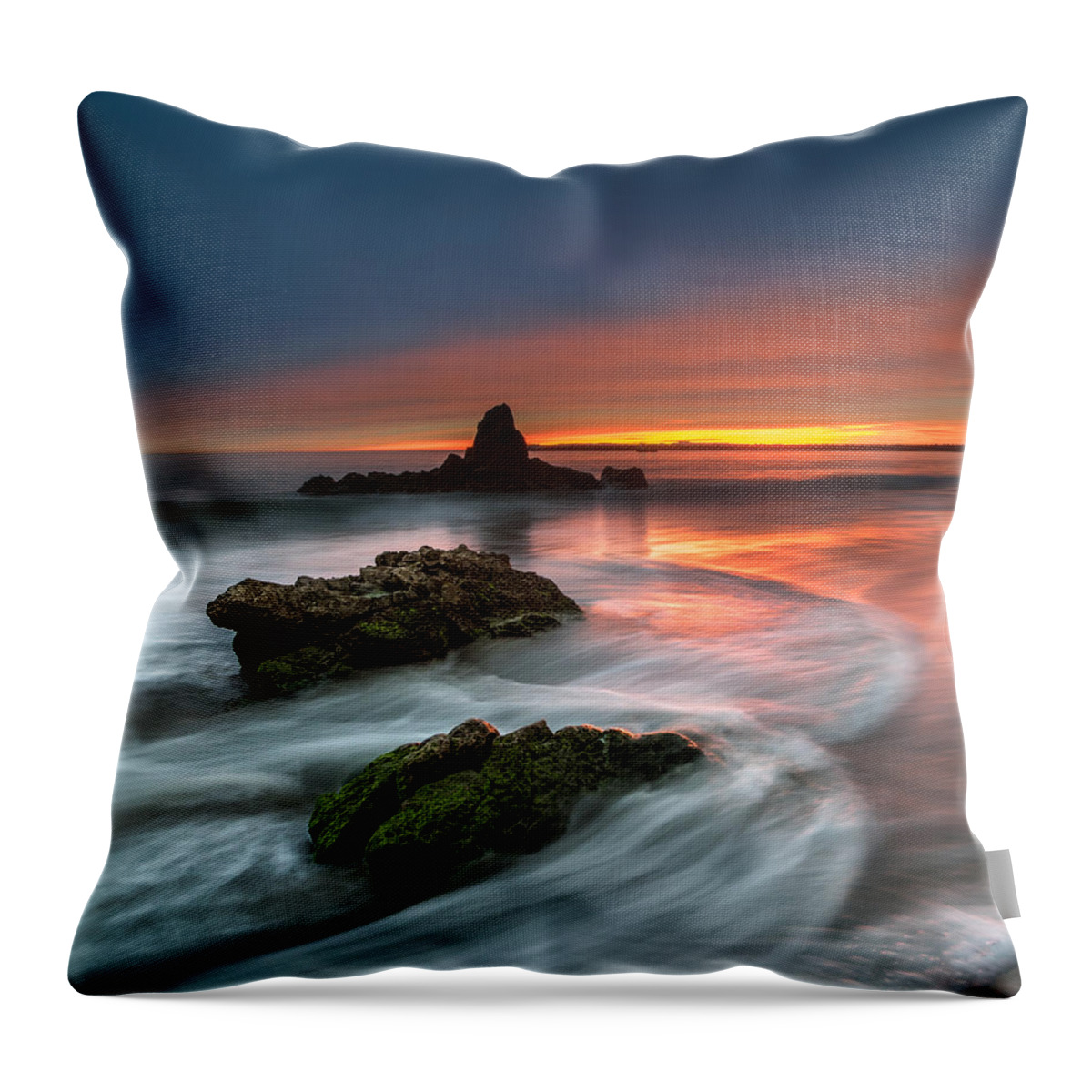 California Throw Pillow featuring the photograph Mystical Sunset 2 by Larry Marshall