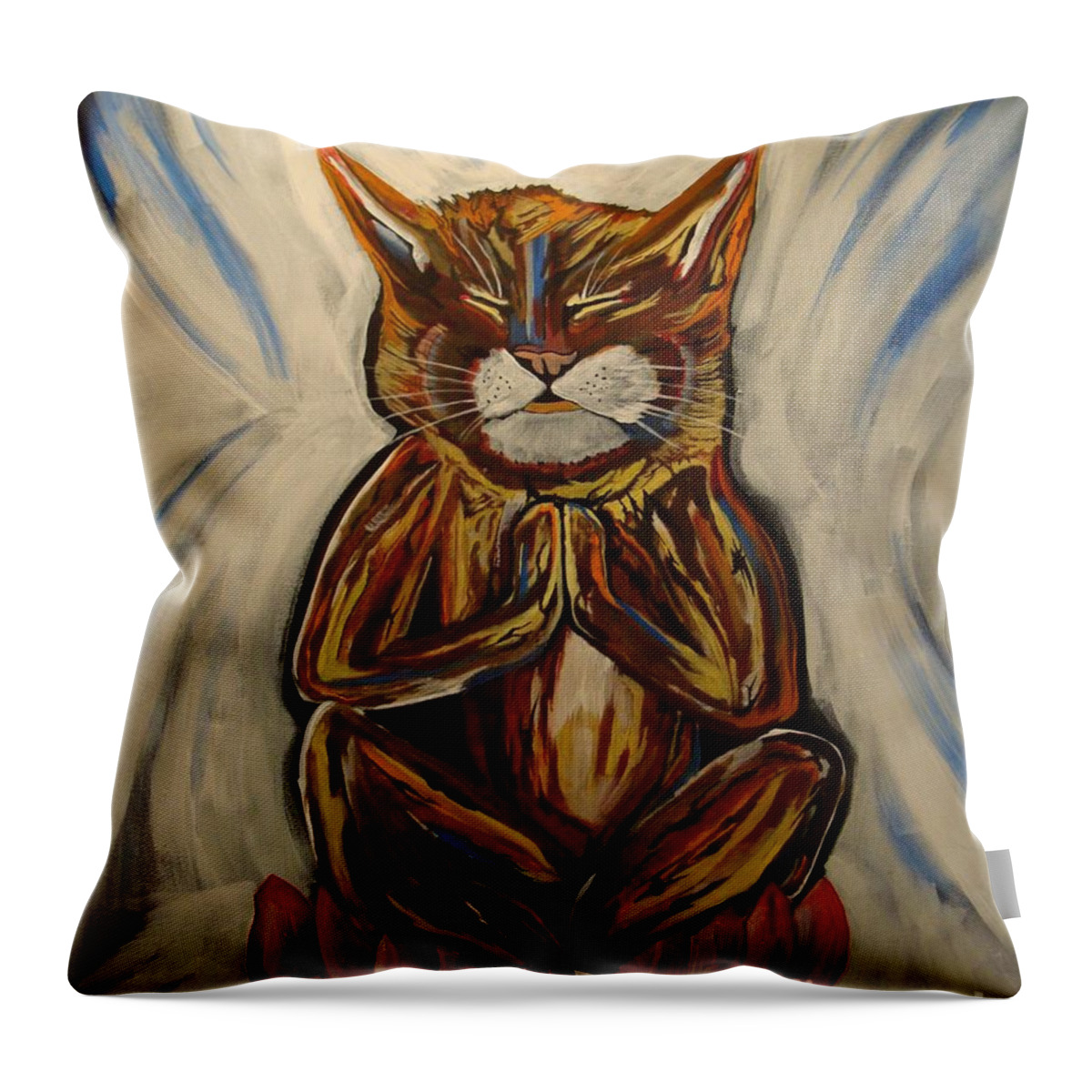 Yoga Throw Pillow featuring the painting Namaste by Stuart Engel