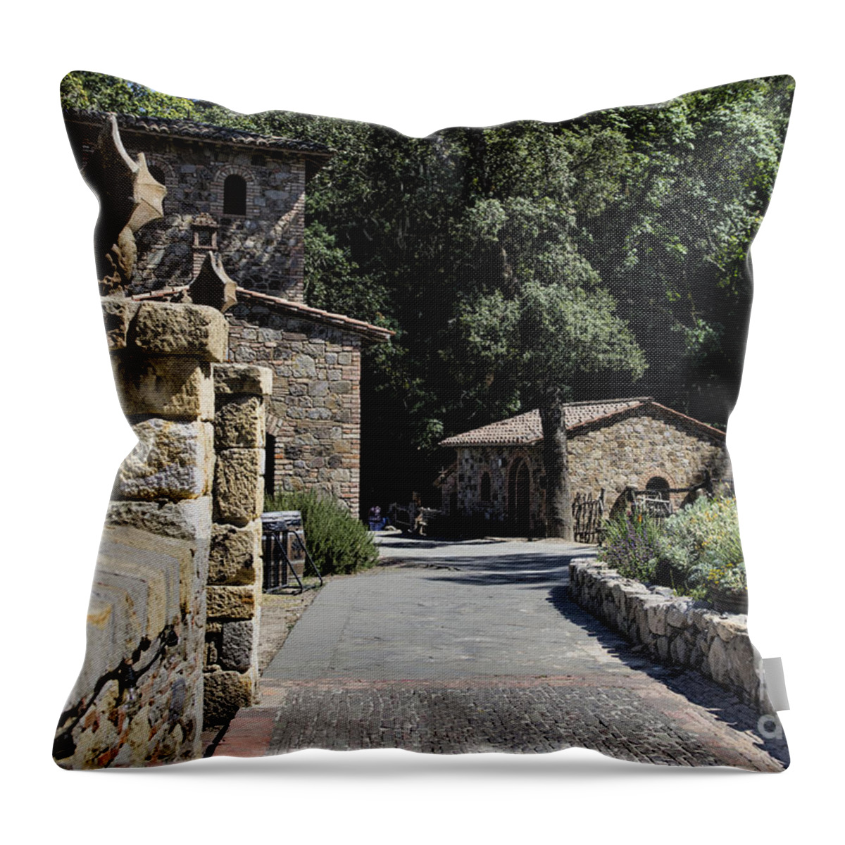 Napa Throw Pillow featuring the photograph Napa Castle by Judy Wolinsky