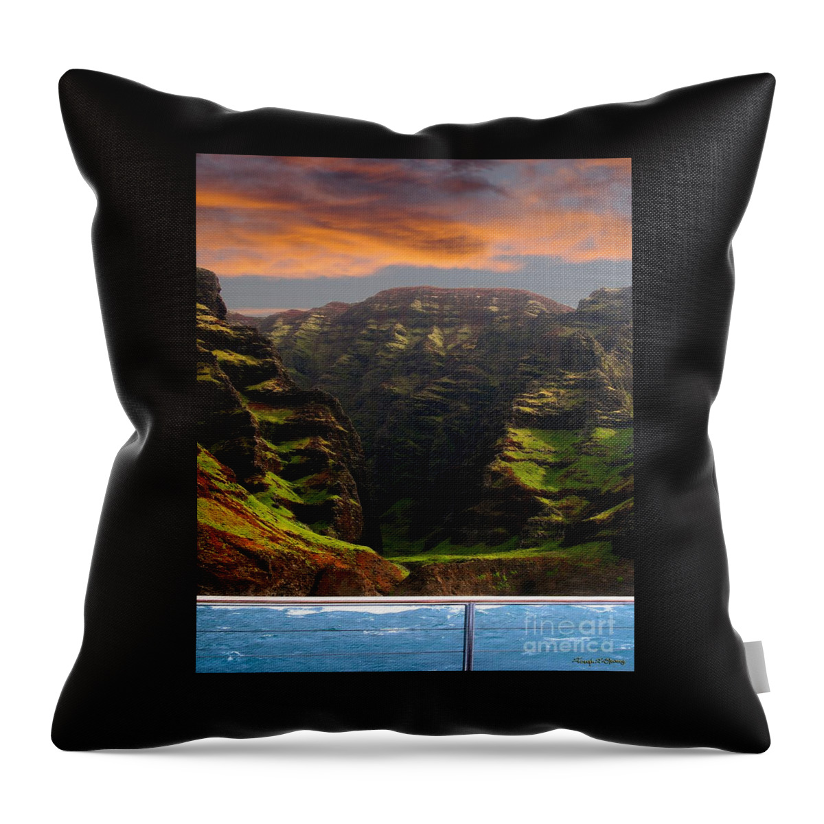 Napali Coast Art Print Throw Pillow featuring the photograph Napali Coast Sail by Joseph J Stevens