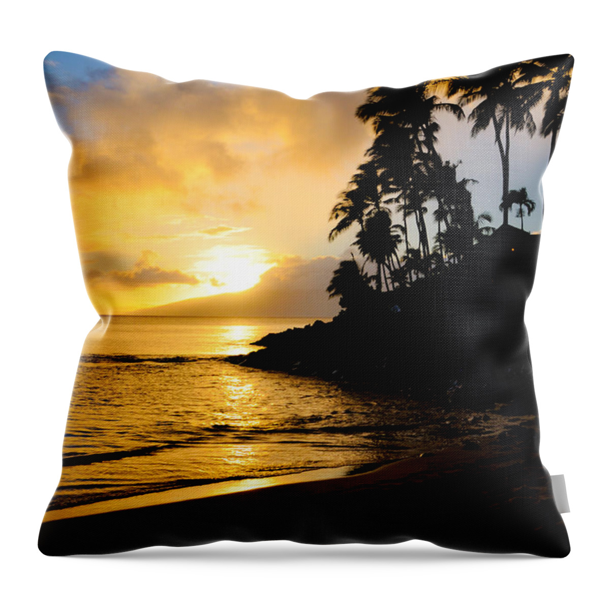 Napili Bay Throw Pillow featuring the photograph Napili Sunset Evening by Kelly Wade