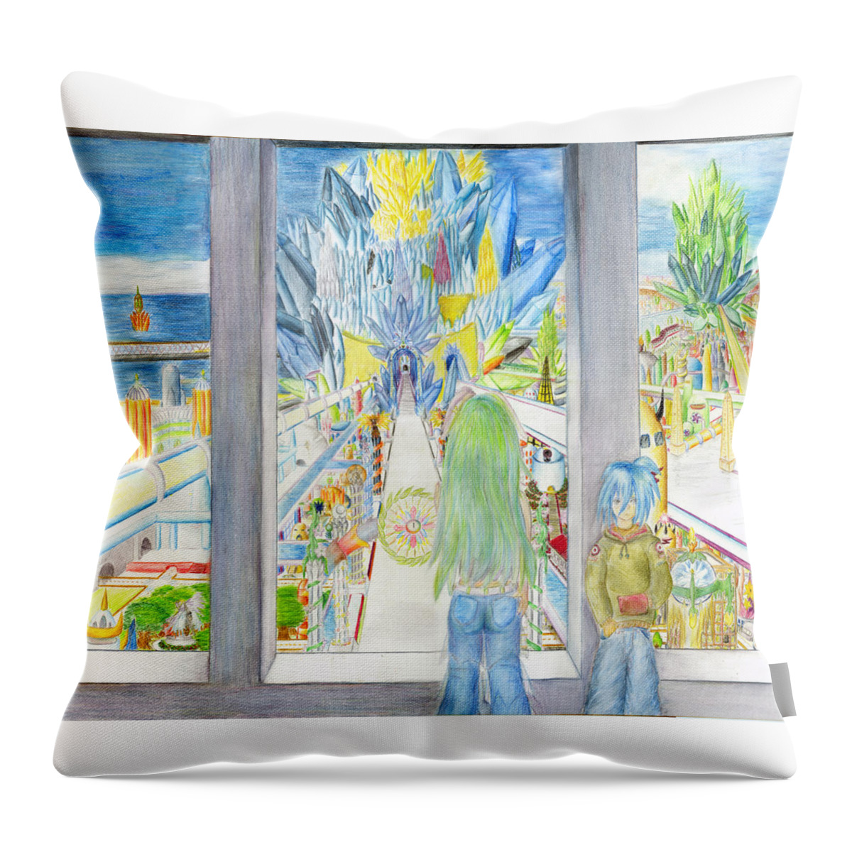 Future Throw Pillow featuring the painting Nastros by Shawn Dall