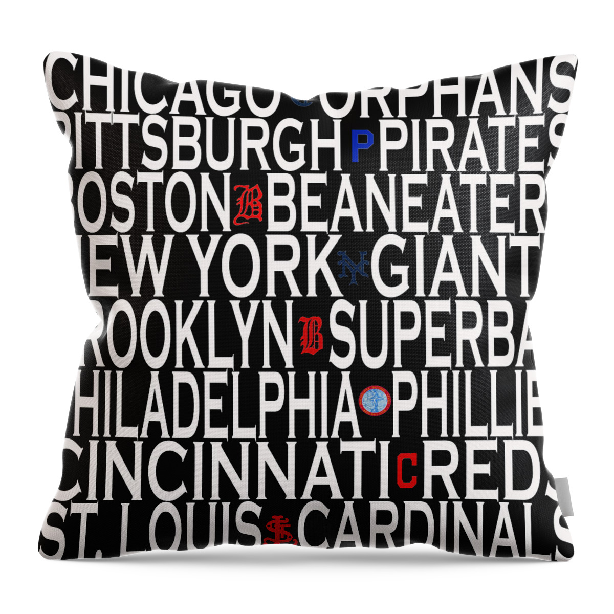 Baseball Throw Pillow featuring the photograph National League Classic Eight by Andrew Fare