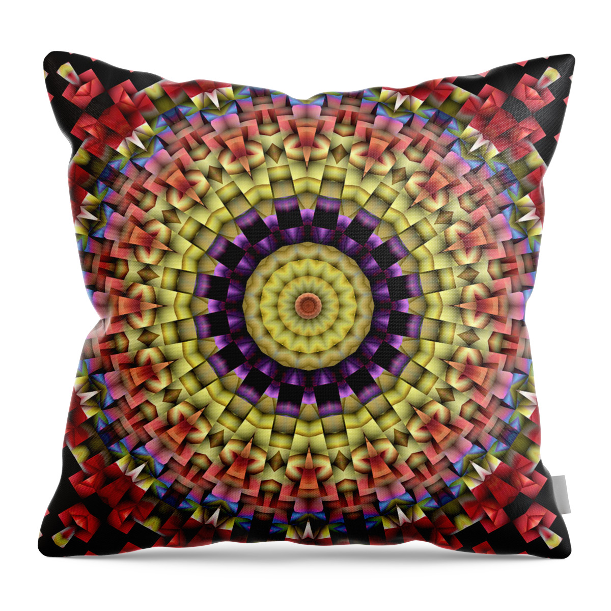 Kaleidoscope Throw Pillow featuring the digital art Natural Attributes 09 square by Wendy J St Christopher