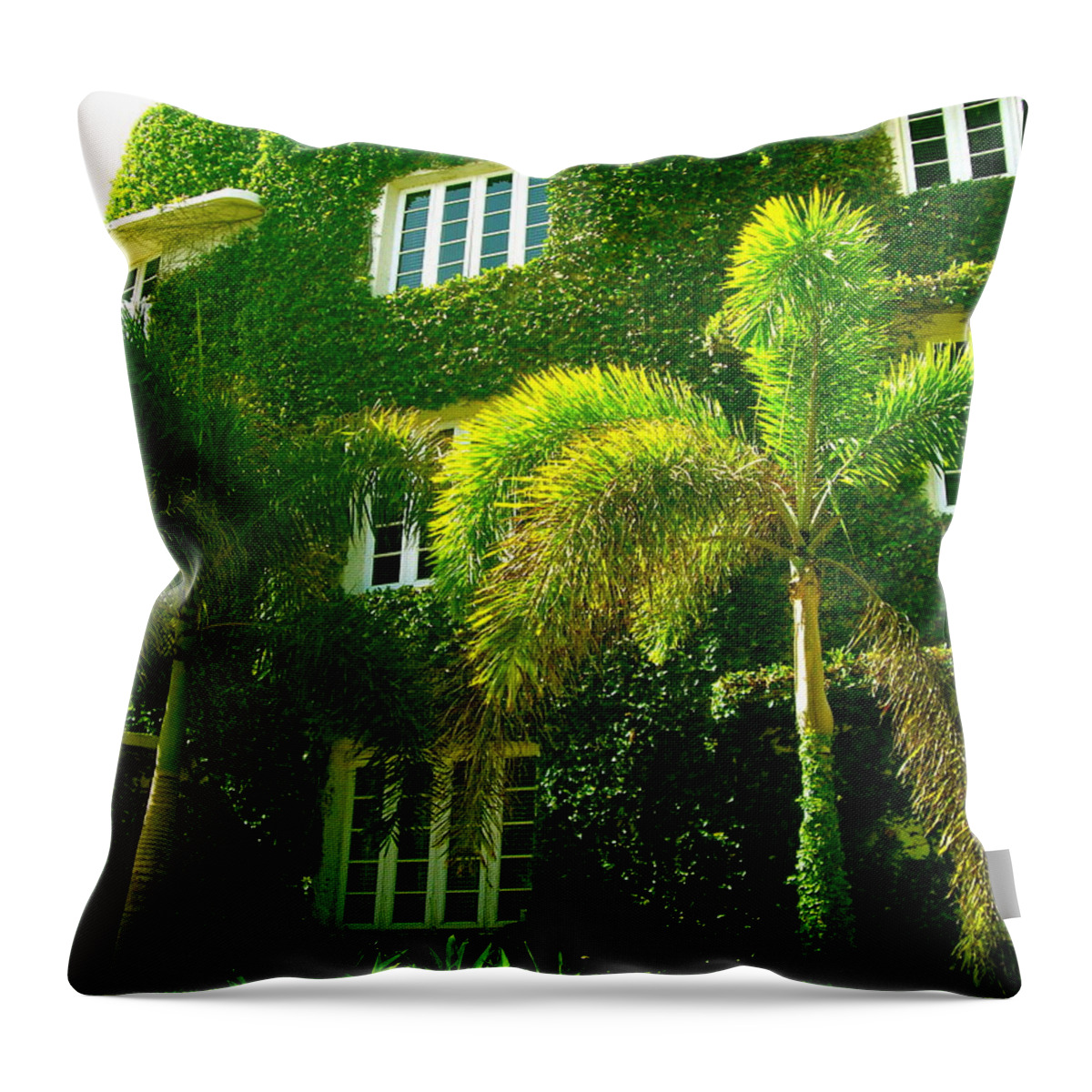 Ivy Prints Throw Pillow featuring the photograph Natural Ivy House by Monique Wegmueller