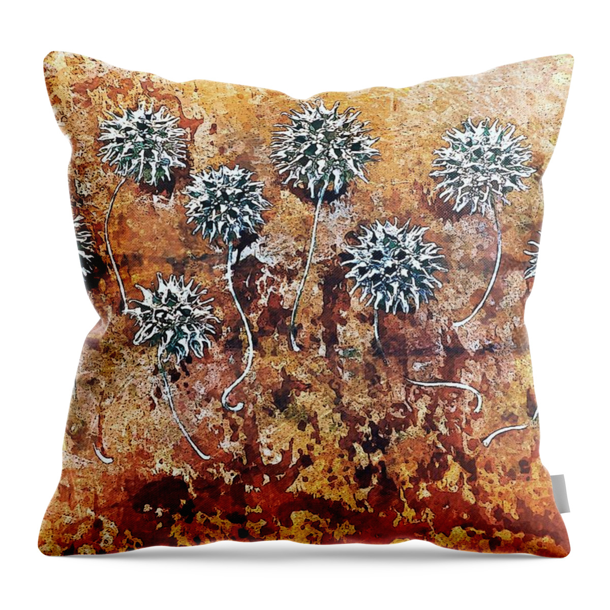 Seeds Throw Pillow featuring the digital art Nature Abstract 90 by Maria Huntley